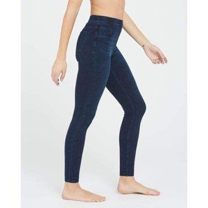 EUC SPANX JEAN-ISH ANKLE LEGGINGS DARK WASH SIZE SMALL #20018R